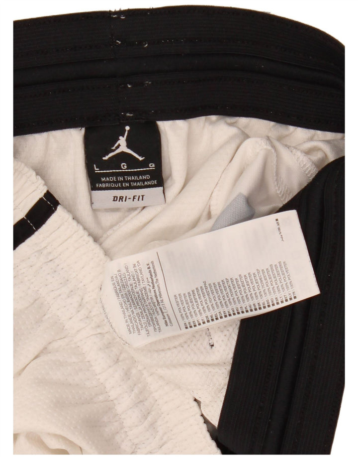 Jordan Mens Dri Fit Graphic Sport Shorts Grande Poliéster Branco