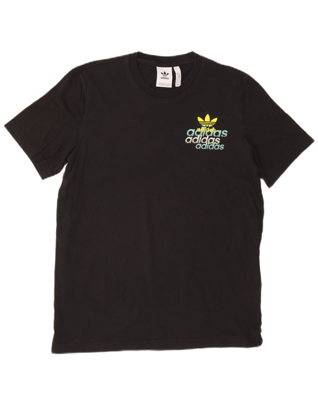 ADIDAS Mens Graphic T-Shirt Top Médio Algodão Preto