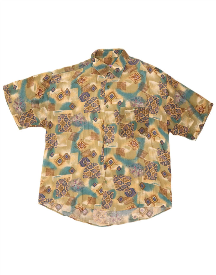 Camisa Básica Masculina Manga Curta XL Multicolorida Geométrica