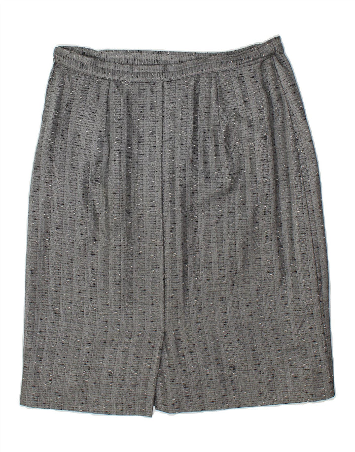 VINTAGE Womens Straight Skirt W34 Large Grey Spotted Vintage Vintage and Second-Hand Vintage from Messina Hembry 