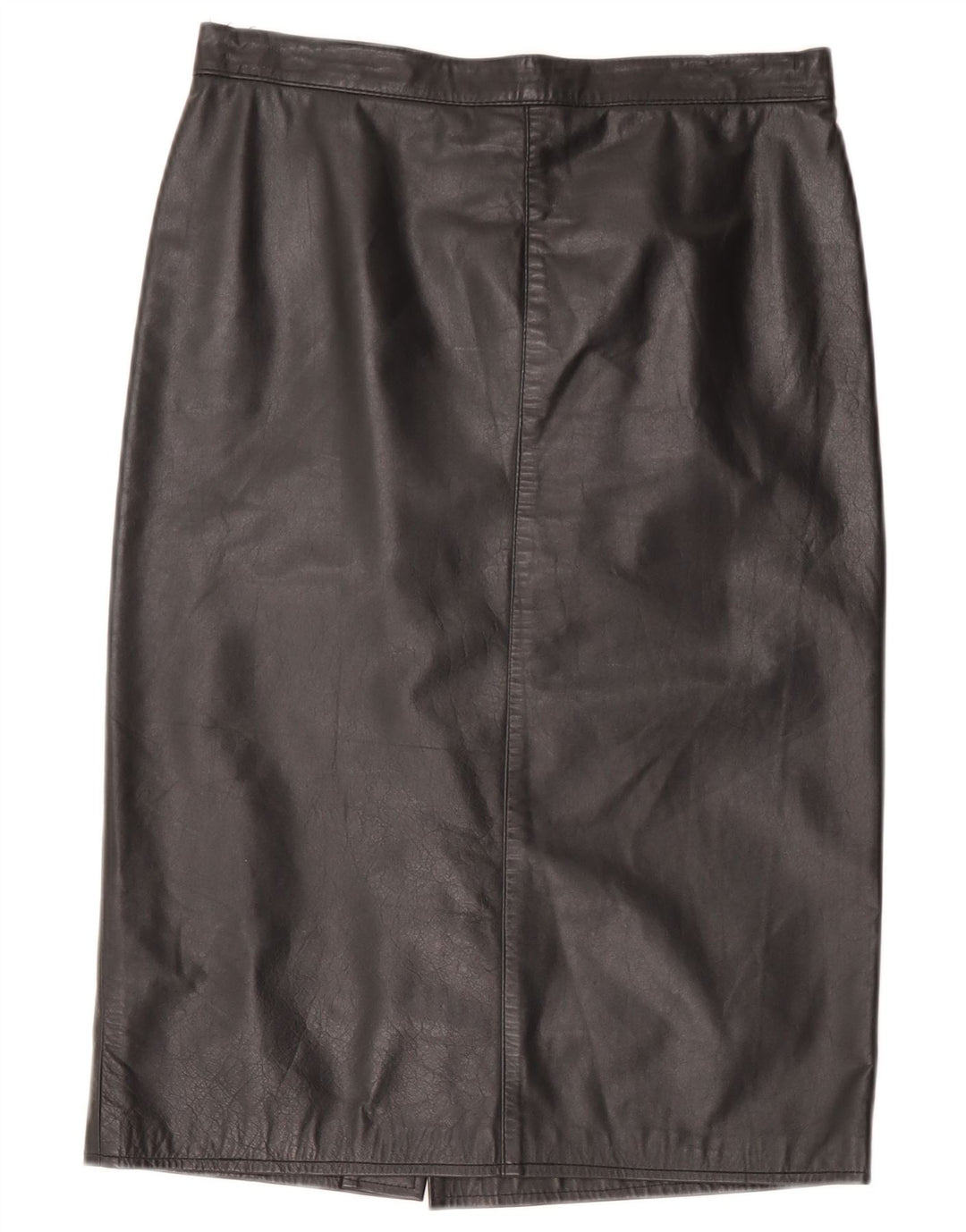 Saia de couro feminina vintage W32 grande preta