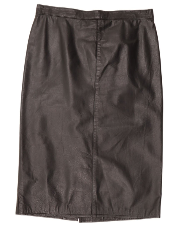 Saia de couro feminina vintage W32 grande preta