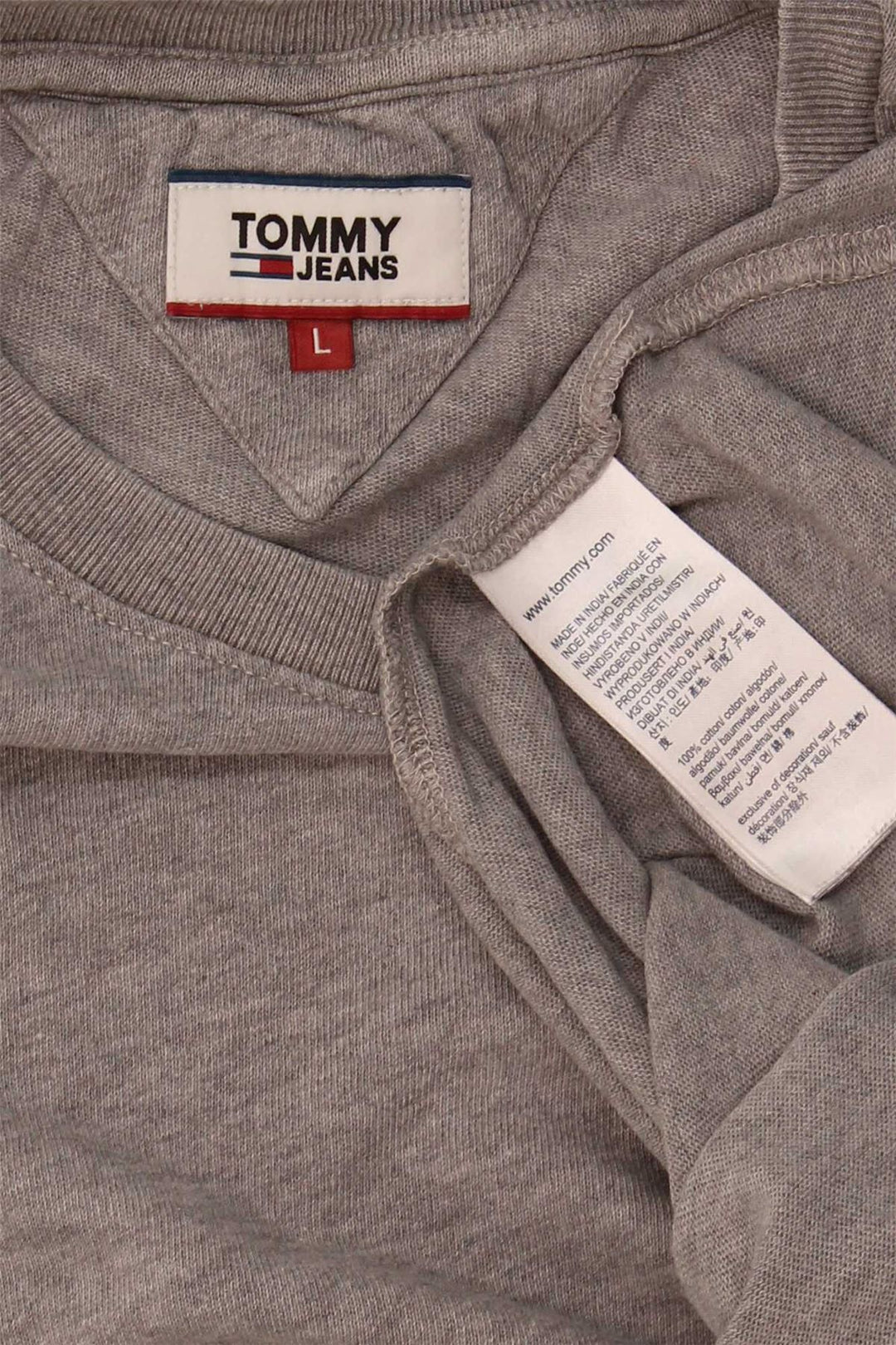 Camiseta masculina TOMMY HILFIGER grande algodão cinza