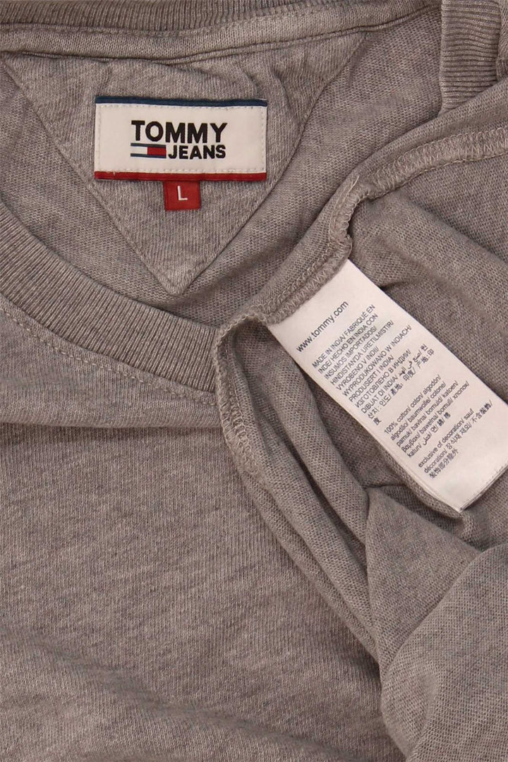 Camiseta masculina TOMMY HILFIGER grande algodão cinza
