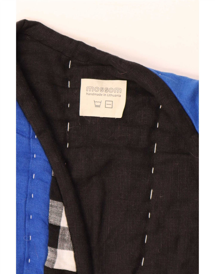 Colete feminino acolchoado aberto feito à mão Mossom UK 18 XL patchwork multicolorido