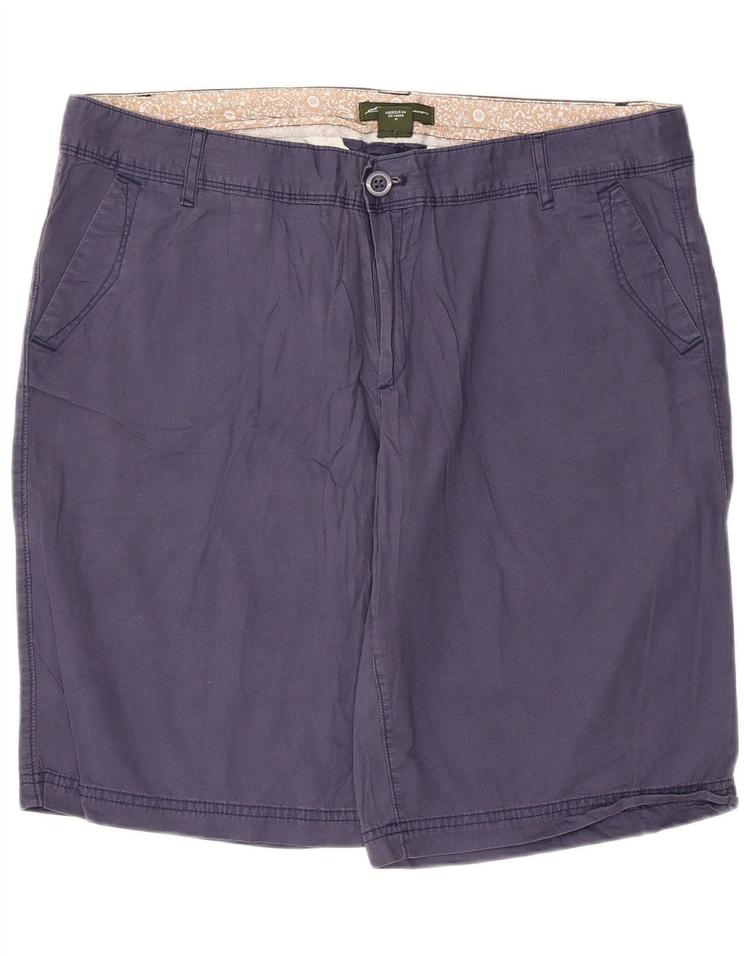 Shorts Chino feminino Eddie Bauer US 16 2XL W40 algodão azul marinho