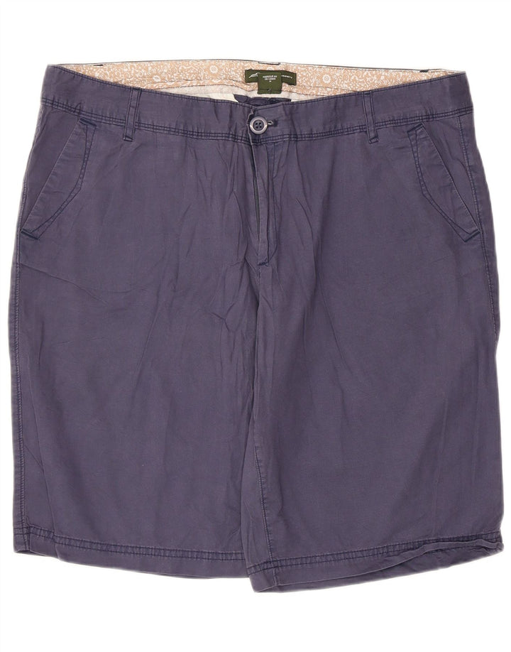 Shorts Chino feminino Eddie Bauer US 16 2XL W40 algodão azul marinho