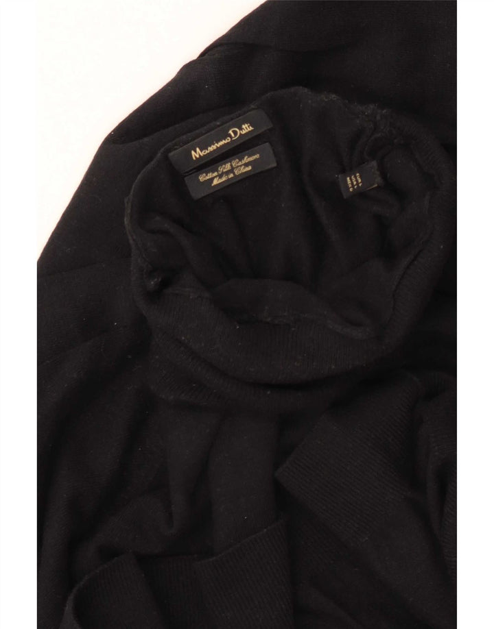 Suéter feminino Massimo Dutti com gola redonda Reino Unido 16 grande algodão preto