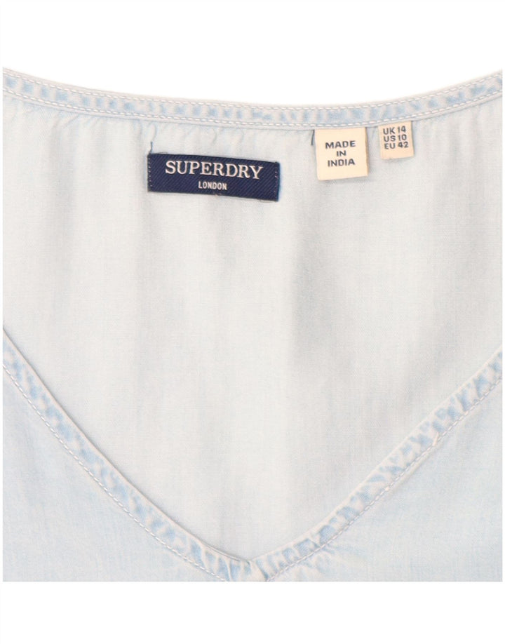 Vestido feminino SUPERDRY evasê UK 14 Lyocell azul médio