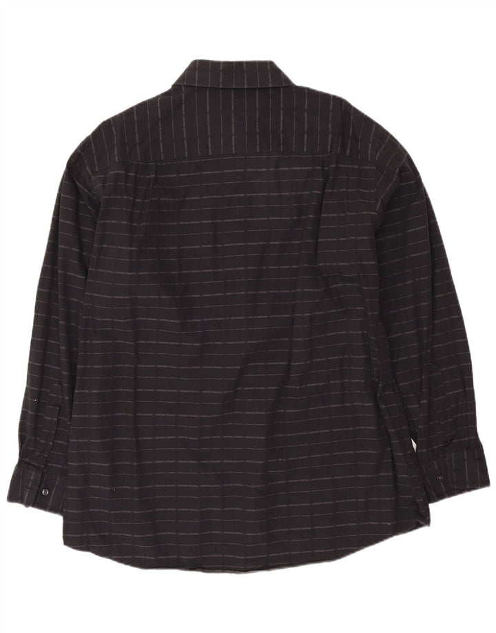 Camisa masculina CALVIN KLEIN tamanho 17 XL algodão listrado preto