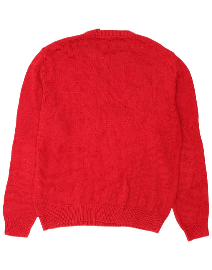 Suéter masculino Chaps com gola redonda, grande algodão vermelho