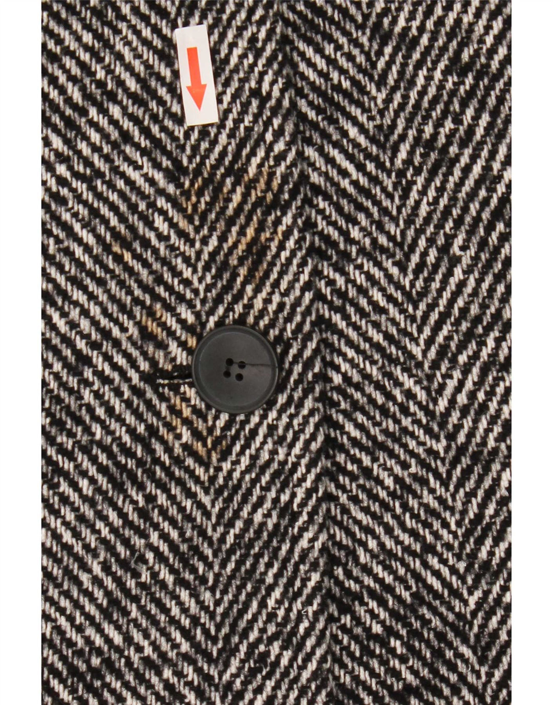 Sobretudo feminino Zara manga 3/4 Reino Unido 14 algodão espinha de peixe preto médio