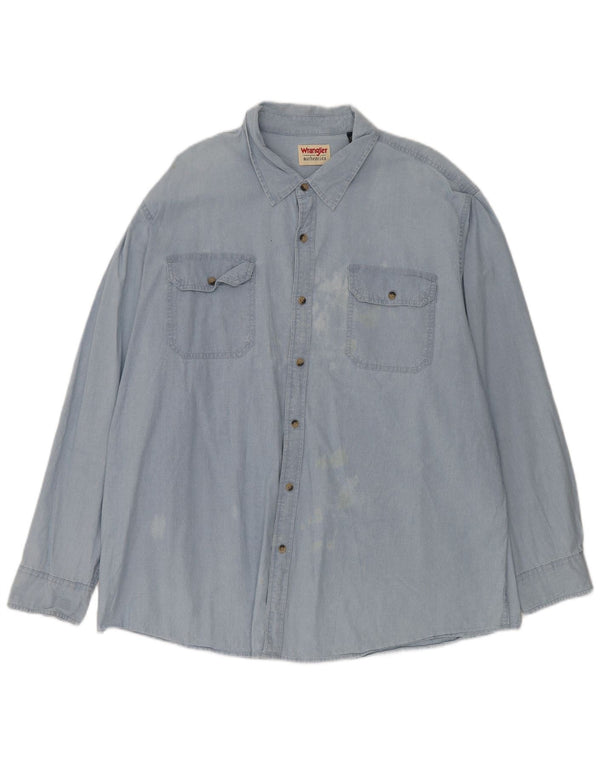 Camisa masculina Wrangler 2XL algodão azul