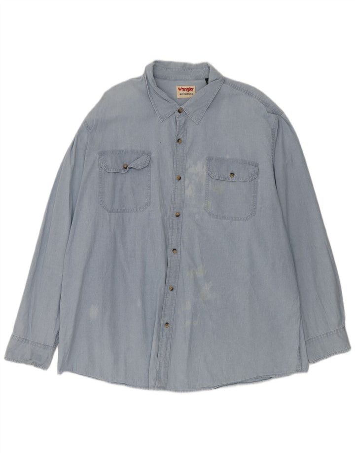 Camisa masculina Wrangler 2XL algodão azul