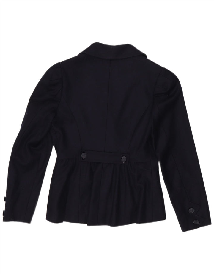 Jaqueta Blazer Vintage Feminina com 3 Botões Reino Unido 4 XS Azul Marinho