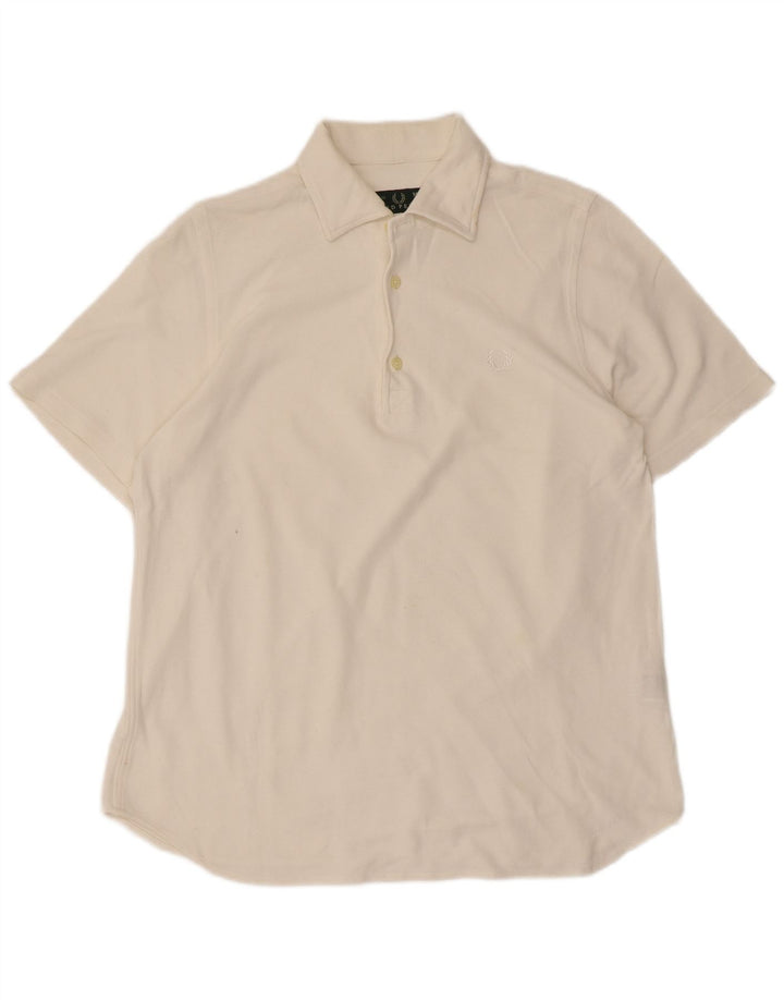 Camisa polo masculina Fred Perry de algodão branco médio