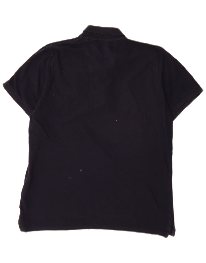 Camisa polo masculina Jack & Jones pequena algodão azul marinho