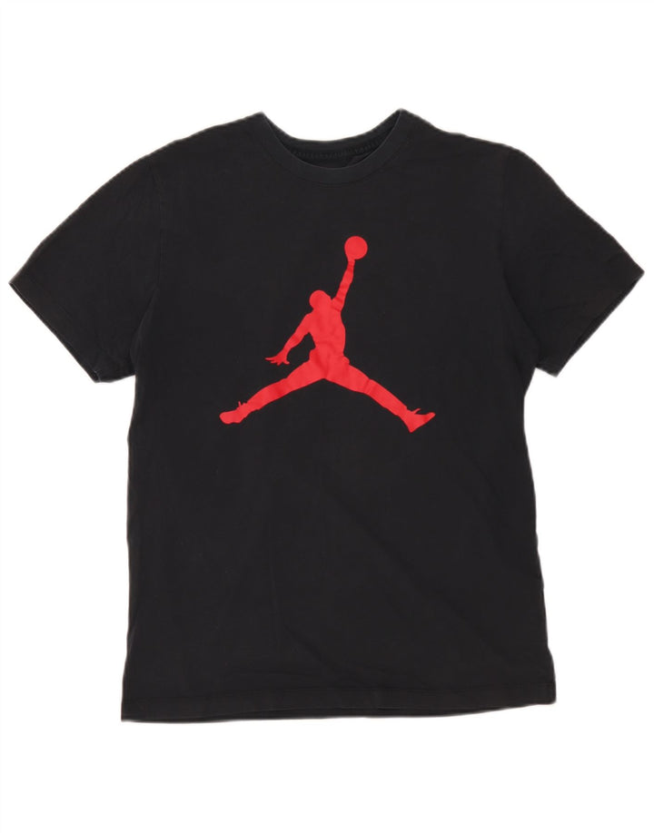 Jordan Camiseta masculina gráfica top pequeno algodão preto