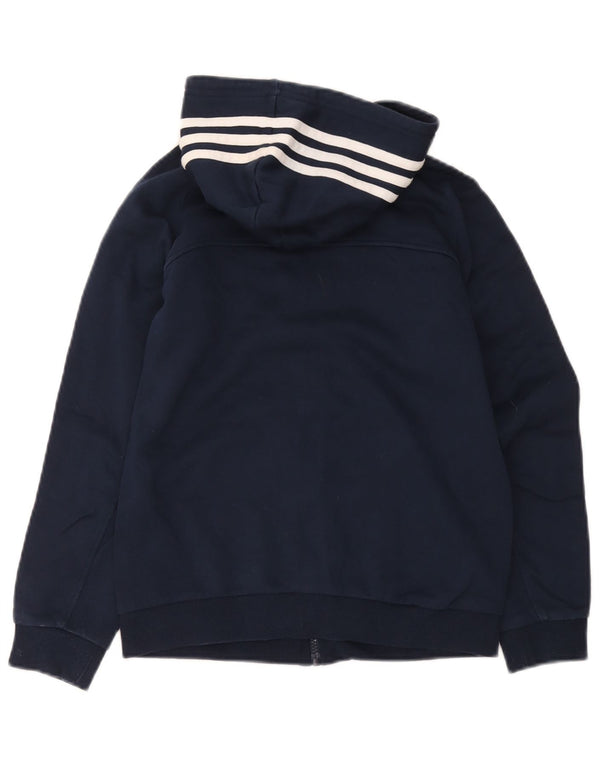 Suéter Adidas Boys Zip com capuz 11-12 anos azul marinho algodão