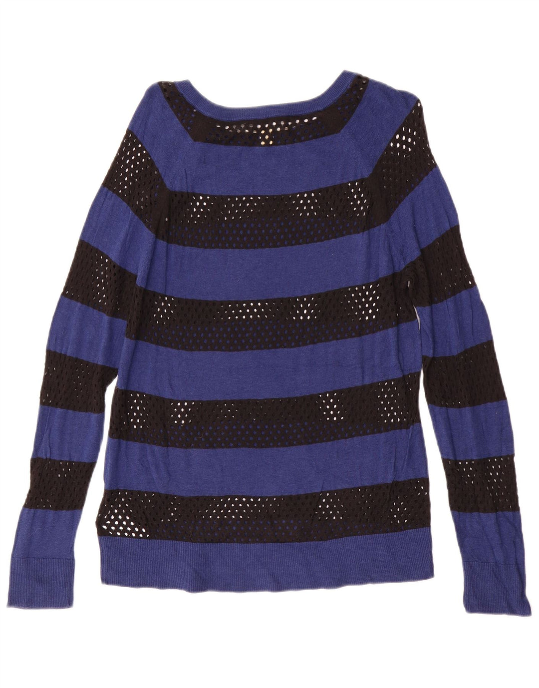 Suéter feminino MICHAEL KORS com gola canoa UK 12 listrado azul médio