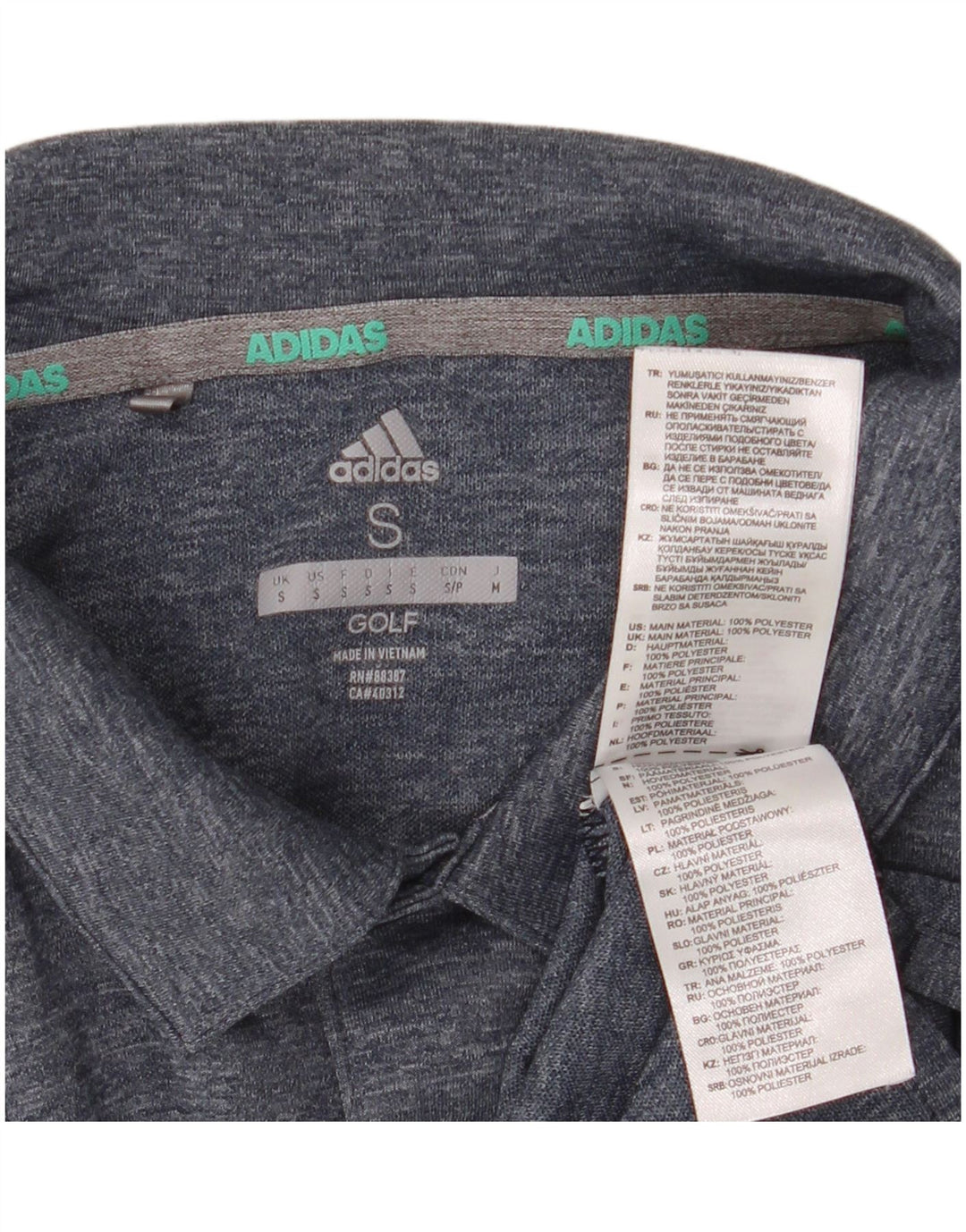 Camisa polo masculina Adidas Golf pequena azul poliéster