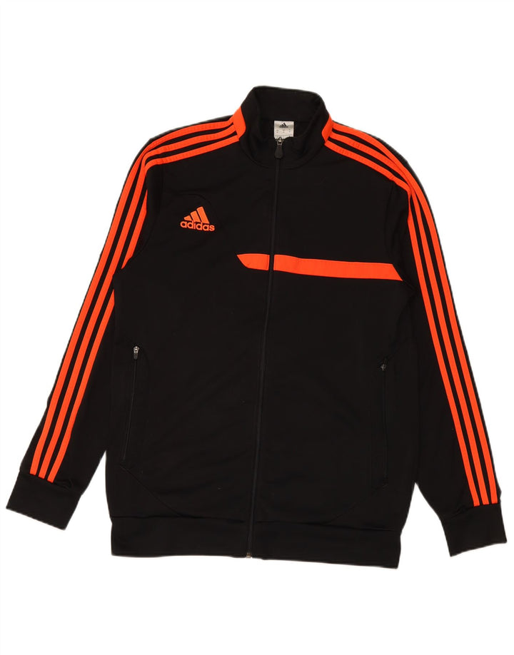 ADIDAS Mens Tracksuit Top Jacket Médio Preto Colourblock Poliéster