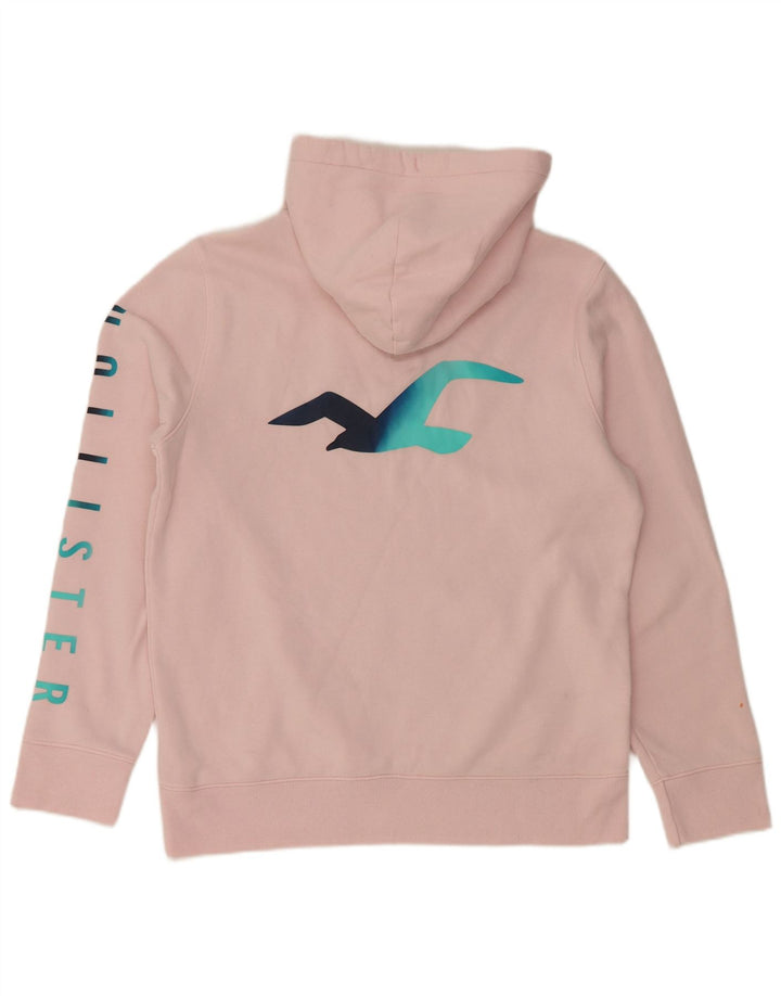 Suéter masculino com capuz gráfico HOLLISTER pequeno algodão rosa
