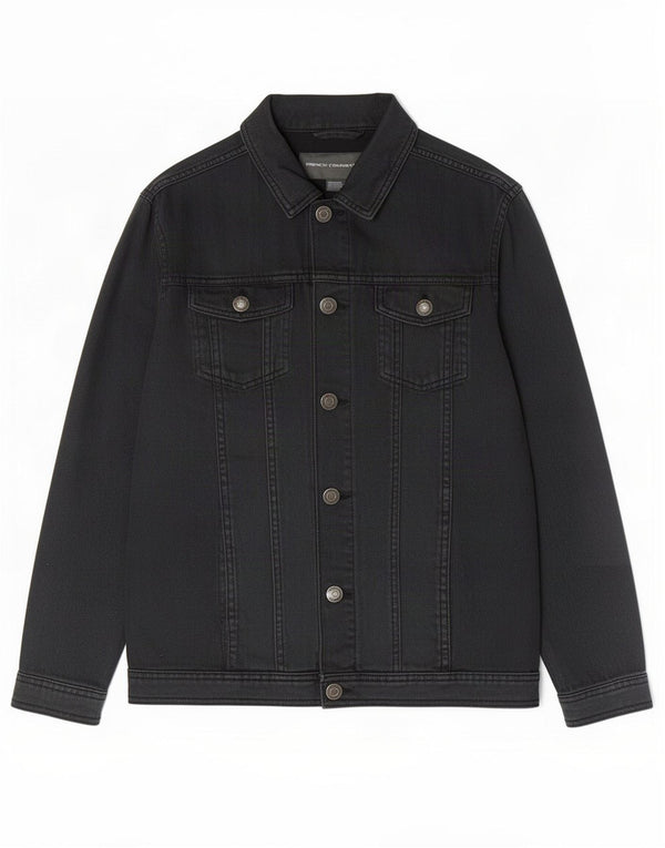 Jaqueta jeans masculina French Connection UK 38 algodão preto médio