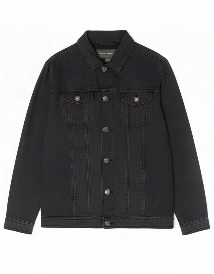 Jaqueta jeans masculina French Connection UK 38 algodão preto médio
