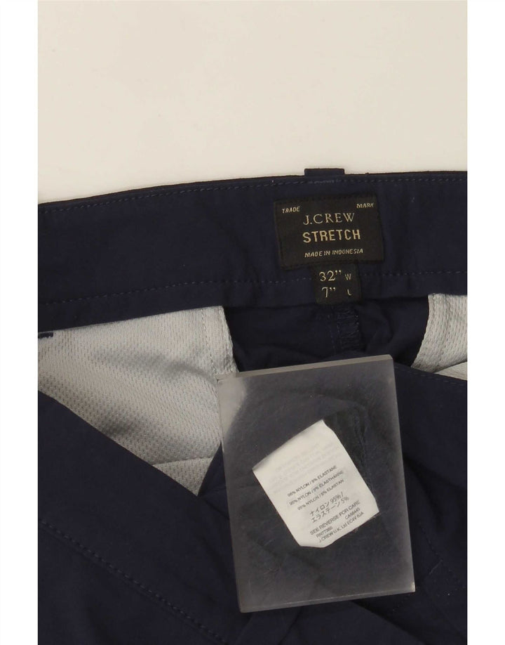 J. Crew Mens Chino Shorts Médio W32 Azul Marinho Nylon