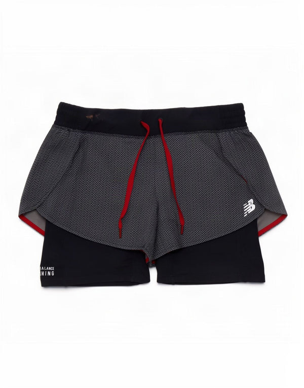 Shorts esportivos femininos New Balance UK 10 pequenos espinha de peixe azul marinho