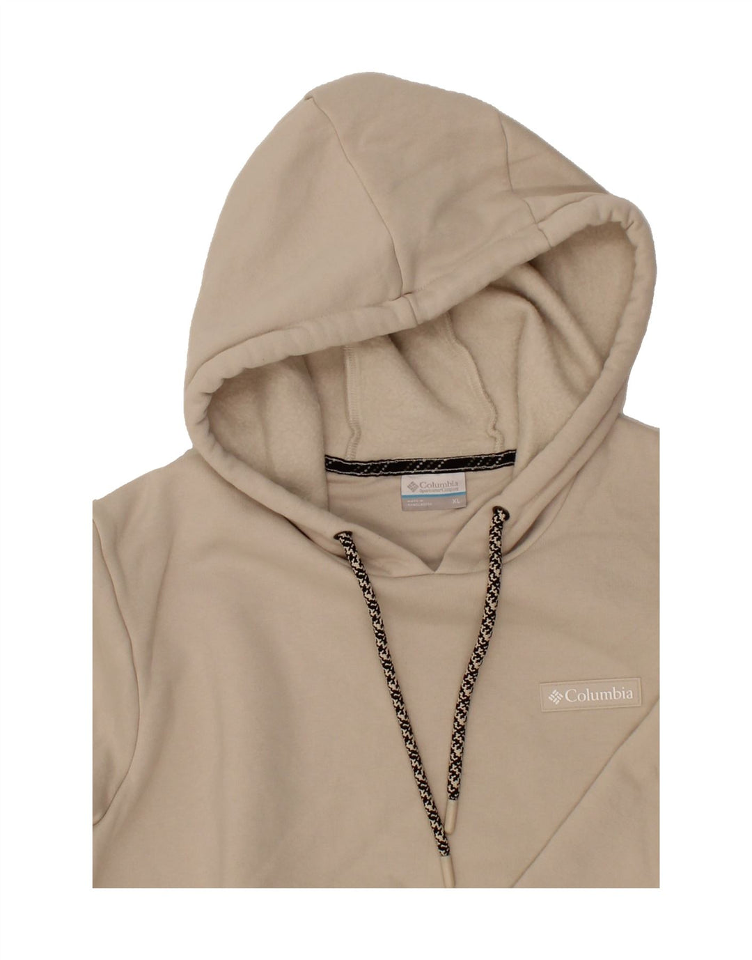 CHAMPION Womens Oversized Hoodie Jumper UK 18 XL Beige Cotton Vintage Champion and Second-Hand Champion from Messina Hembry 