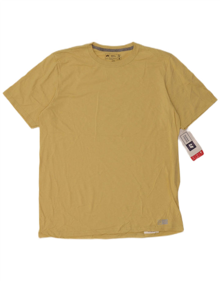 Russell Athletic Mens Camiseta Top Médio Algodão Amarelo