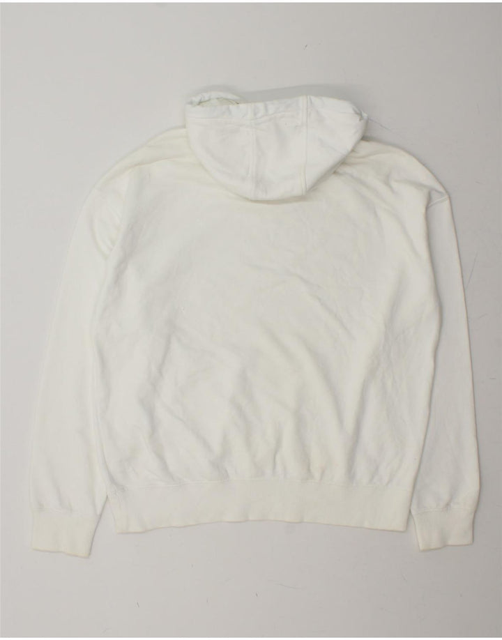 DICKIES Mens Loose Fit Graphic Hoodie Jumper Medium White Cotton Vintage Dickies and Second-Hand Dickies from Messina Hembry 