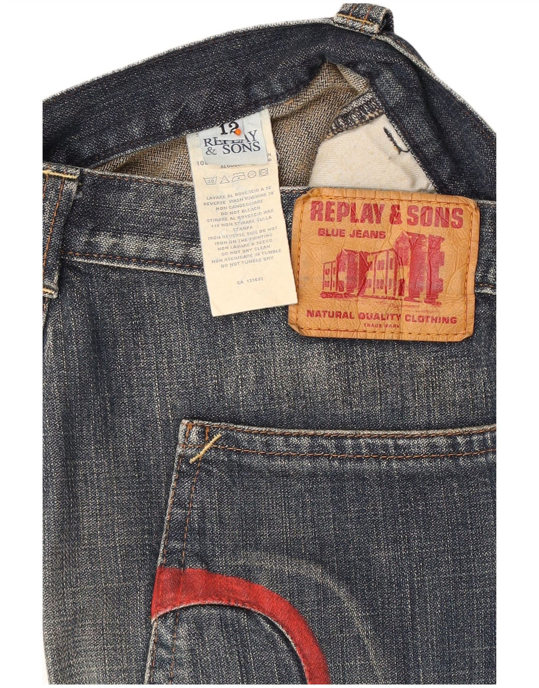 Shorts jeans masculino REPLAY 11-12 anos W29 algodão azul marinho