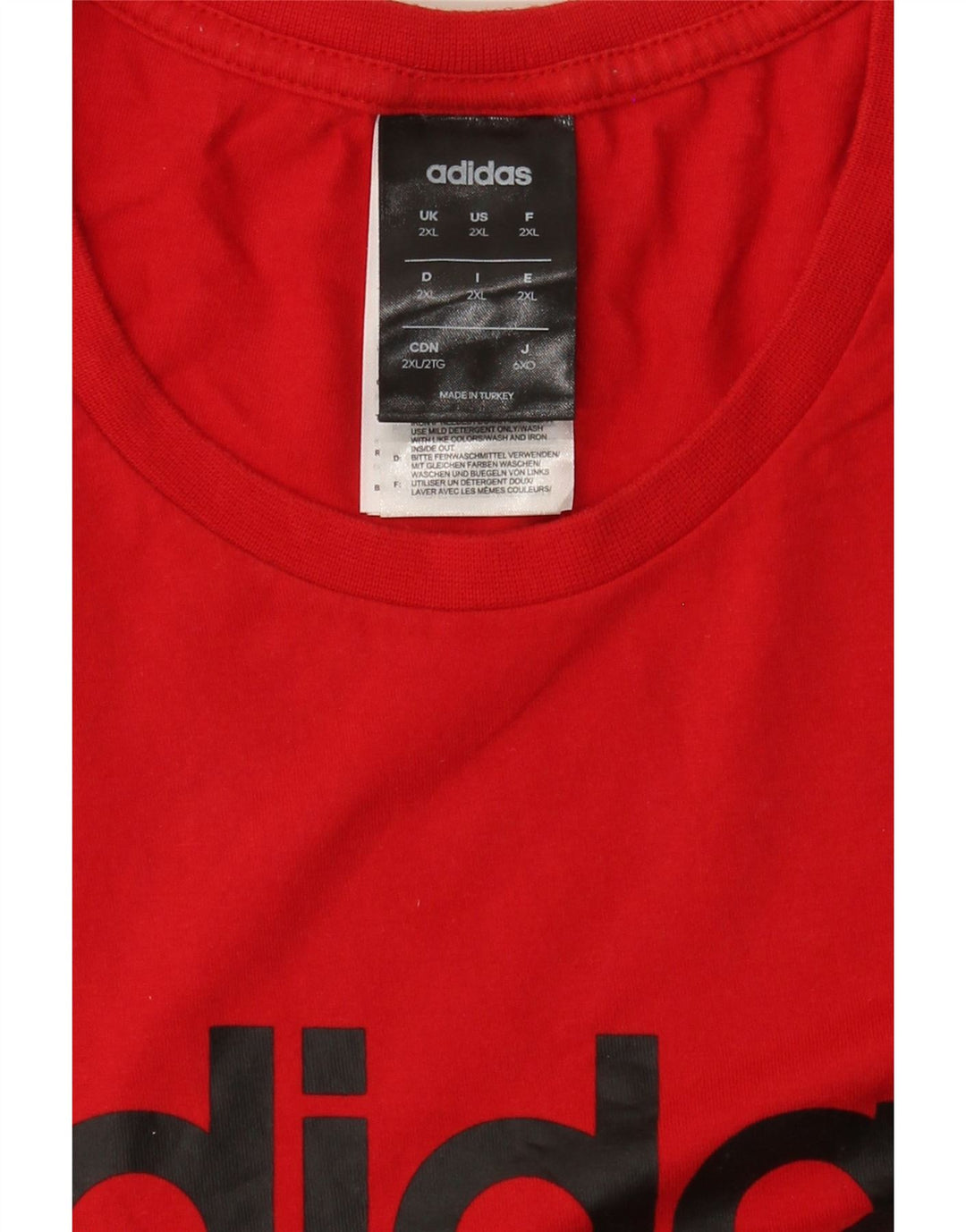 Adidas Mens Graphic T-Shirt Top 2XL Algodão Vermelho
