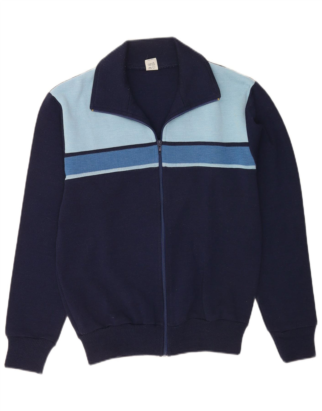 Jaqueta superior de agasalho masculino vintage IT 48 bloco colorido azul marinho médio