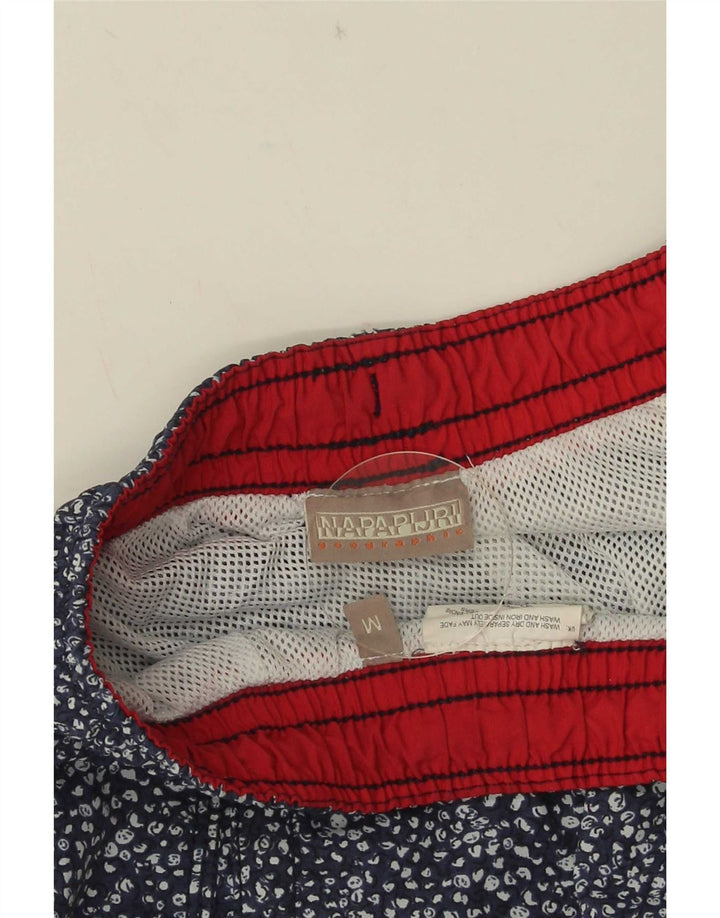 Shorts de banho masculino Napapijri com padrão abstrato geográfico médio azul marinho