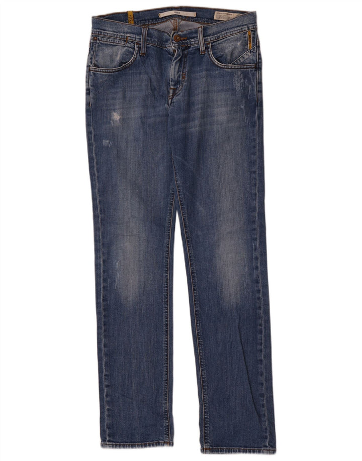 Meltin' Pot feminino Maner Slim Jeans W32 L32 algodão azul