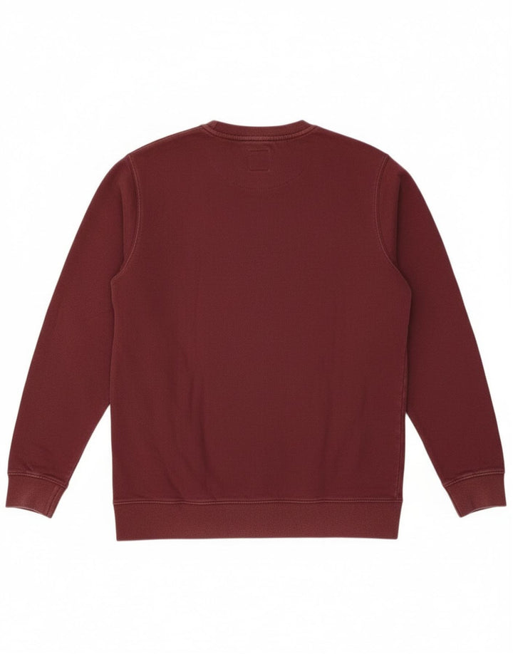 Vans Mens Graphic Moletom Jumper Pequeno Algodão Borgonha