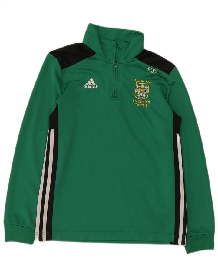 ADIDAS Meninos Graphic Pullover Treino Top 11-12 Anos Verde Colorblock