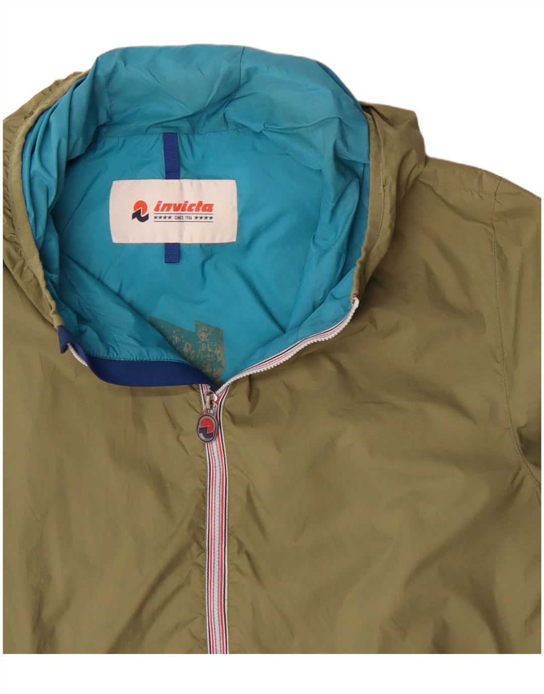 Jaqueta de chuva masculina com capuz Invicta UK 38 médio cáqui