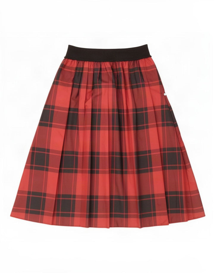 Saia alargada feminina Penny Black pequena W26 Borgonha xadrez poliéster