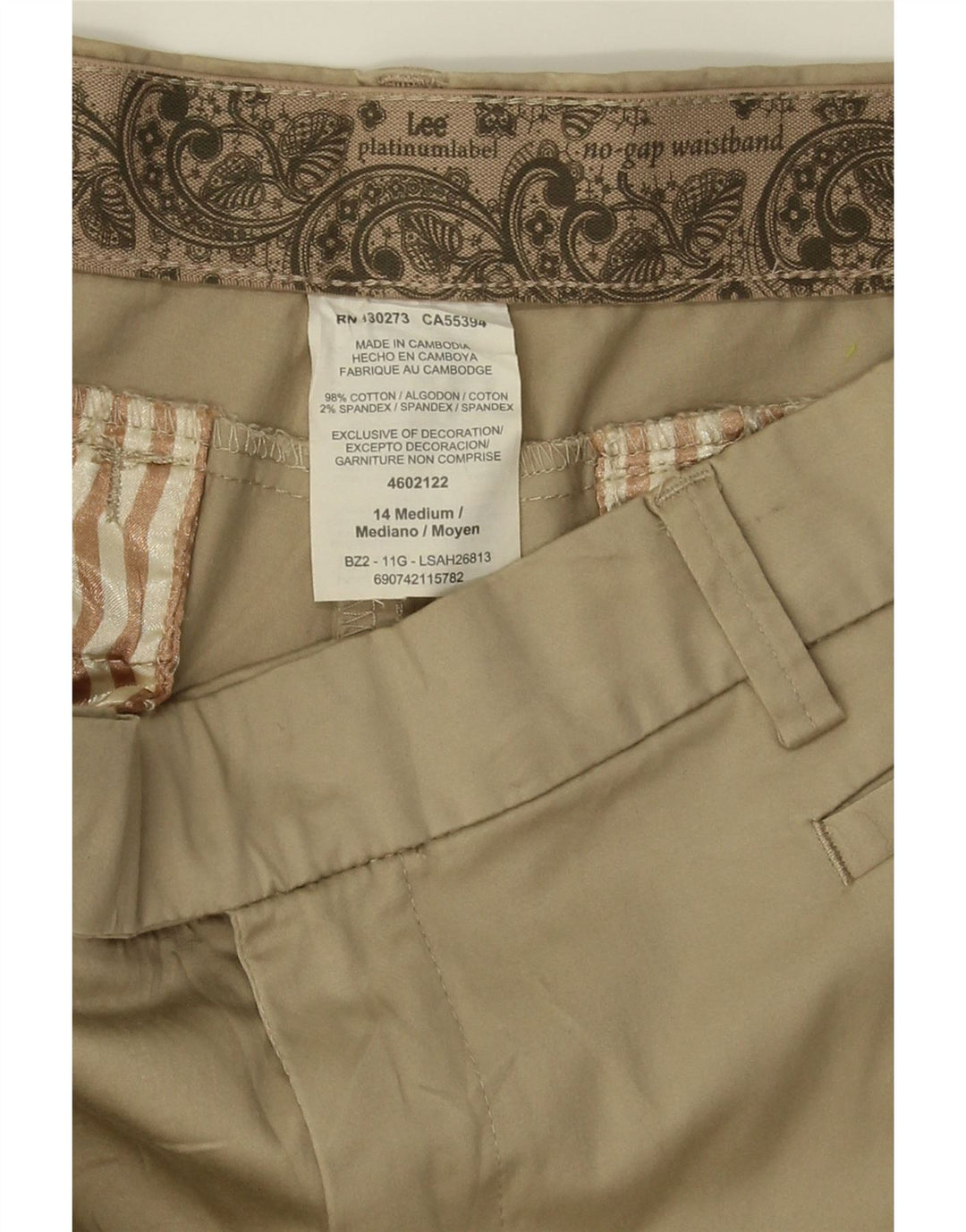 LEE Womens Bootcut Casual Trousers US 14 XL W34 L32 Beige Cotton Vintage Lee and Second-Hand Lee from Messina Hembry 