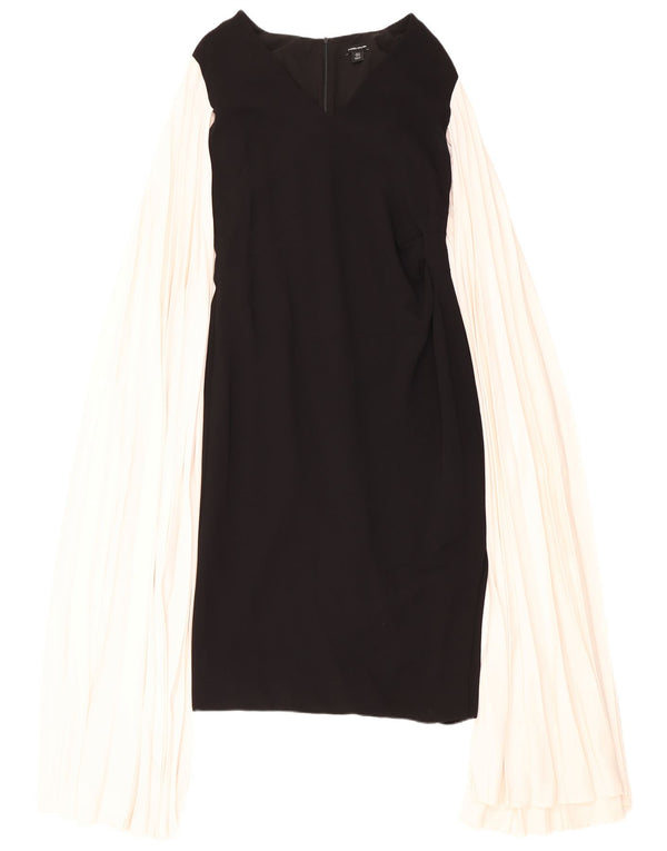 Vestido bainha feminino Karen Millen UK 14 grande preto colorblock viscose