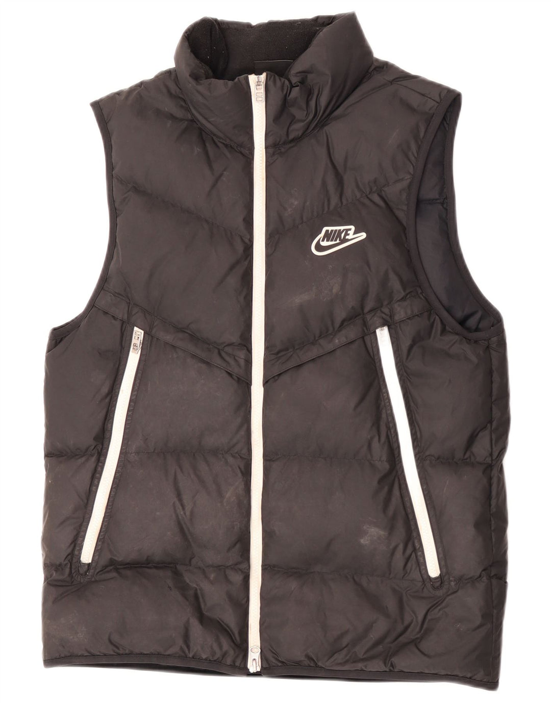 Colete acolchoado masculino Nike UK 38 poliéster preto médio