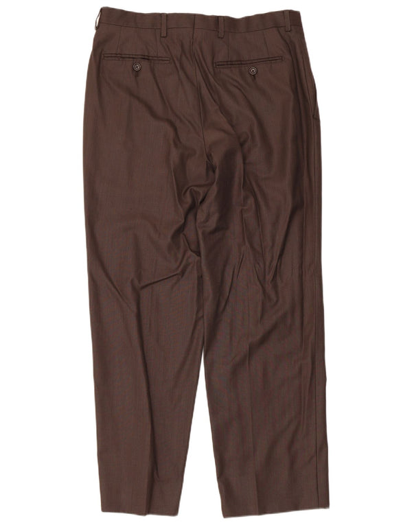 Calça masculina reta Massimo Dutti UE 42 grande W32 L28 marrom