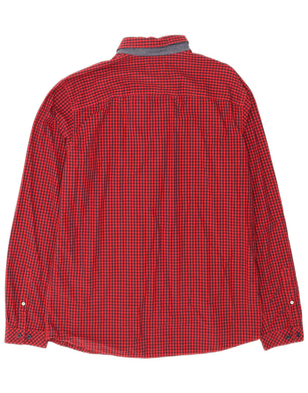 Camisa masculina Jack & Jones XL vermelha algodão guingão