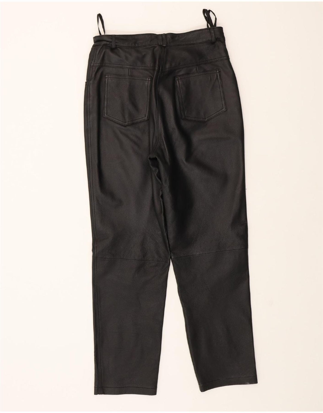 VINTAGE Womens Tapered Leather Trousers W30 L29 Black Leather Vintage Vintage and Second-Hand Vintage from Messina Hembry 