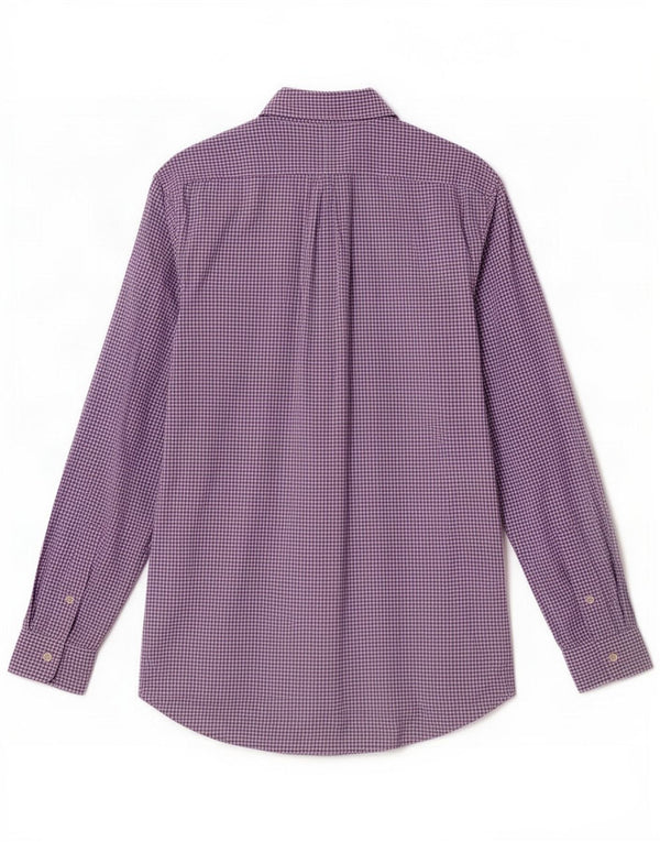 Polo Ralph Lauren Camisa masculina média roxa algodão guingão